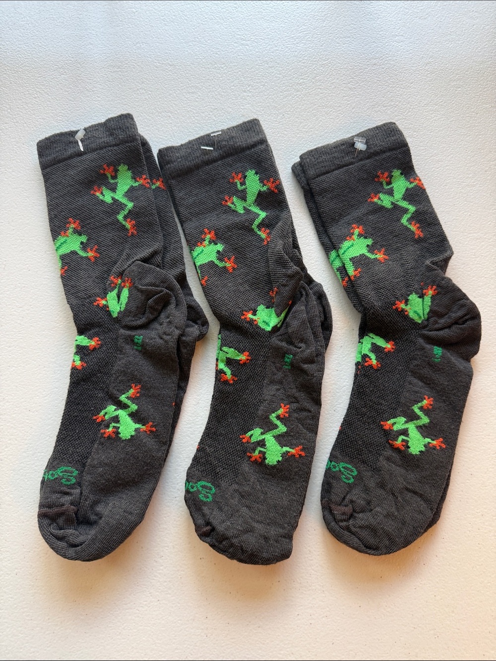 3 Pair SockGuy 6” Cuff Tree Frog TurboWool Socks - Lot of 3 pair Men’s Small/Med